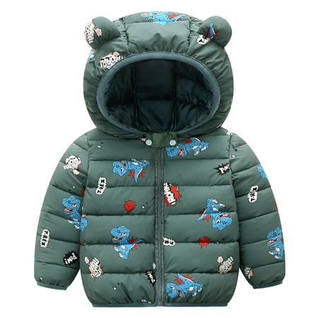 

Popvcly Baby And Toddler Boys Girls Winter Jacket Down Cotton Windproof Warm Winter Coats with Cute Printed