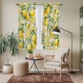 thumbnail image 6 of Yellow Lemons Kitchen Curtains 63 Inch Length, Summer Botanical Checkered Pastoral Tiers Curtains for Living Room Berdoom Bathroom, Light Filtering Drapes Window Treatment 2 Panels 42"Wx63"L, 6 of 8