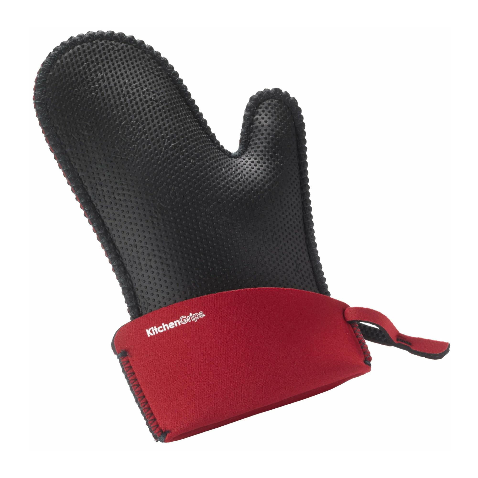 Kitchen Grips Chef's Mitt, Large, Black/Cherry