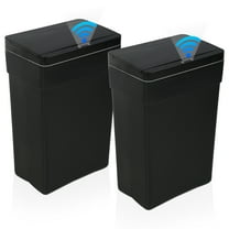 YRLLENSDAN Garbage Can 13 Gallon Tall Kitchen Trash Can Garbage Can with Lid Automatic Trash Cans Touchless for Bedroom Bathroom Home Office 50 Liter,2 Pack Black