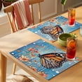thumbnail image 4 of Vintage Butterfly Placemats Set of 1, White Orange Polka Dot Non-Slip Place Mats Washable Table Mats for Kitchen Dining Table Decorations Indoor/Outdoor, 4 of 9
