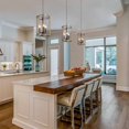 thumbnail image 3 of LNC Black and Brown Wood Grain Cage Farmhouse Cylinder LED Mini Kitchen Island Light, 3 of 14
