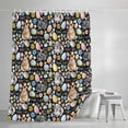 thumbnail image 4 of Happy Easter Small Stall Shower Curtain, Waterproof Shower Curtains for Bathroom, Spring Watercolor Rabbits Eggs Flower Black Washable Fabric Bath Curtain for Bathtub with Hooks 36x72 Inches, 4 of 9