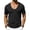 Black, variant on Yifymode Men's U Neck Short Sleeve Shirt, Tie Detail Pocket Design Casual Sports Style Top Army Green L