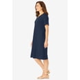thumbnail image 3 of Woman Within Plus Size Perfect Short-Sleeve V-Neck Tee Dress, 3 of 6