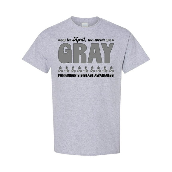 Inktastic In April We Wear Gray-parkinson's Disease Awareness T-Shirt