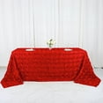 thumbnail image 2 of Balsa Circle Satin 90" x 132" Raised Rectangle Tablecloth Rosette Floral Dinner Kitchen Red, 2 of 8
