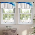 thumbnail image 2 of LALILO Kitchen Curtain Valance Blue Swirl Wave Water Cool Rod Pocket Window Curtain 52"x 18" Set of 2, 2 of 5