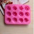 thumbnail image 1 of 2 moldes de silicona para tartas, 12 agujeros, diferentes moldes de jalea de pudín de flores, moldes de jabón hechos a mano, color rosa, 1 of 2