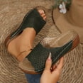thumbnail image 2 of Xfvqtps Orthopedic Sandals for Women Arch Support Peep Toe Slip on Hollow out Soft Sole Comfortable Breathable Casual Summer Beach Walking Wedge Shoes Green, 2 of 9
