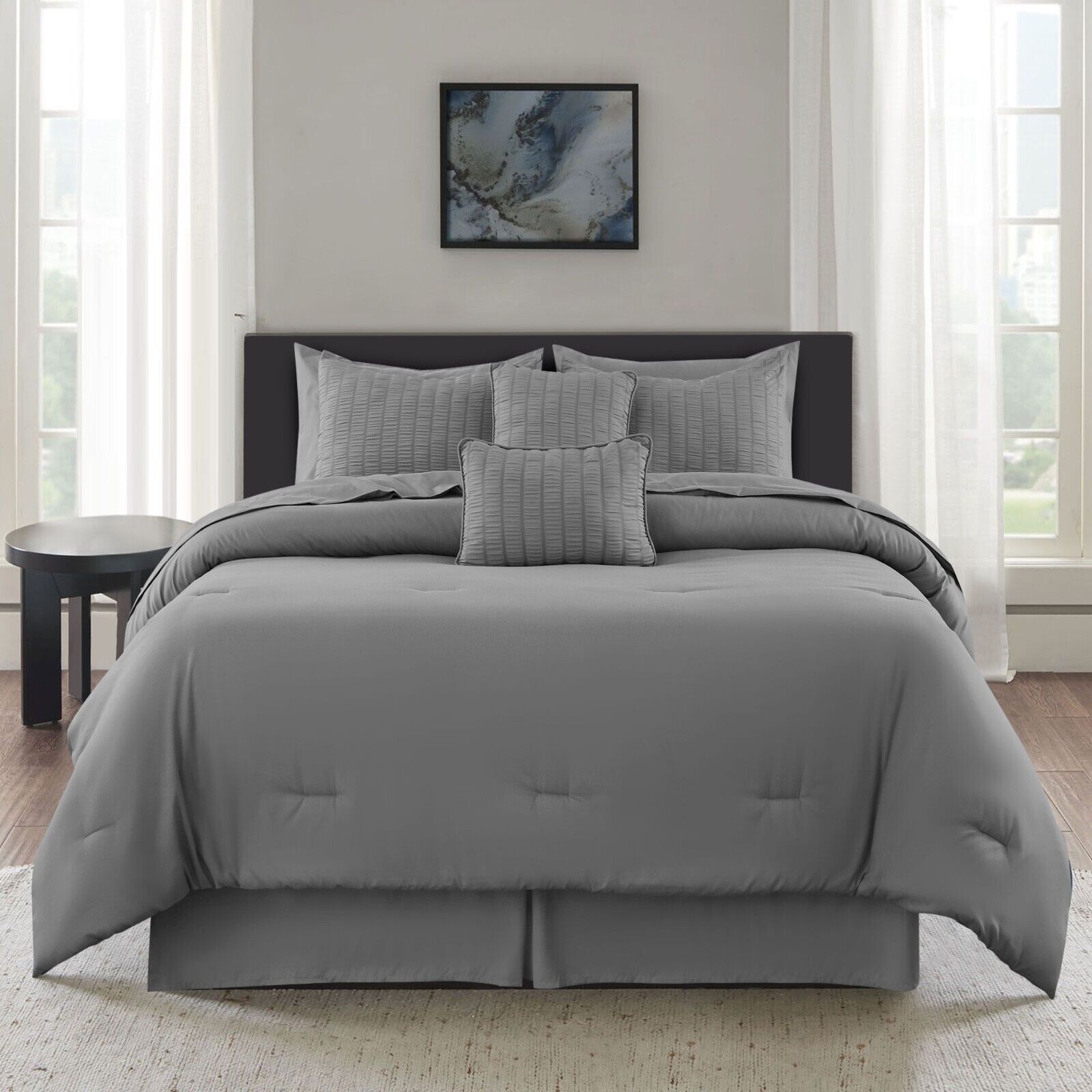 10 Piece Bed in a Bag Comforter Set Breathable Reversible Bedding Set Queen King