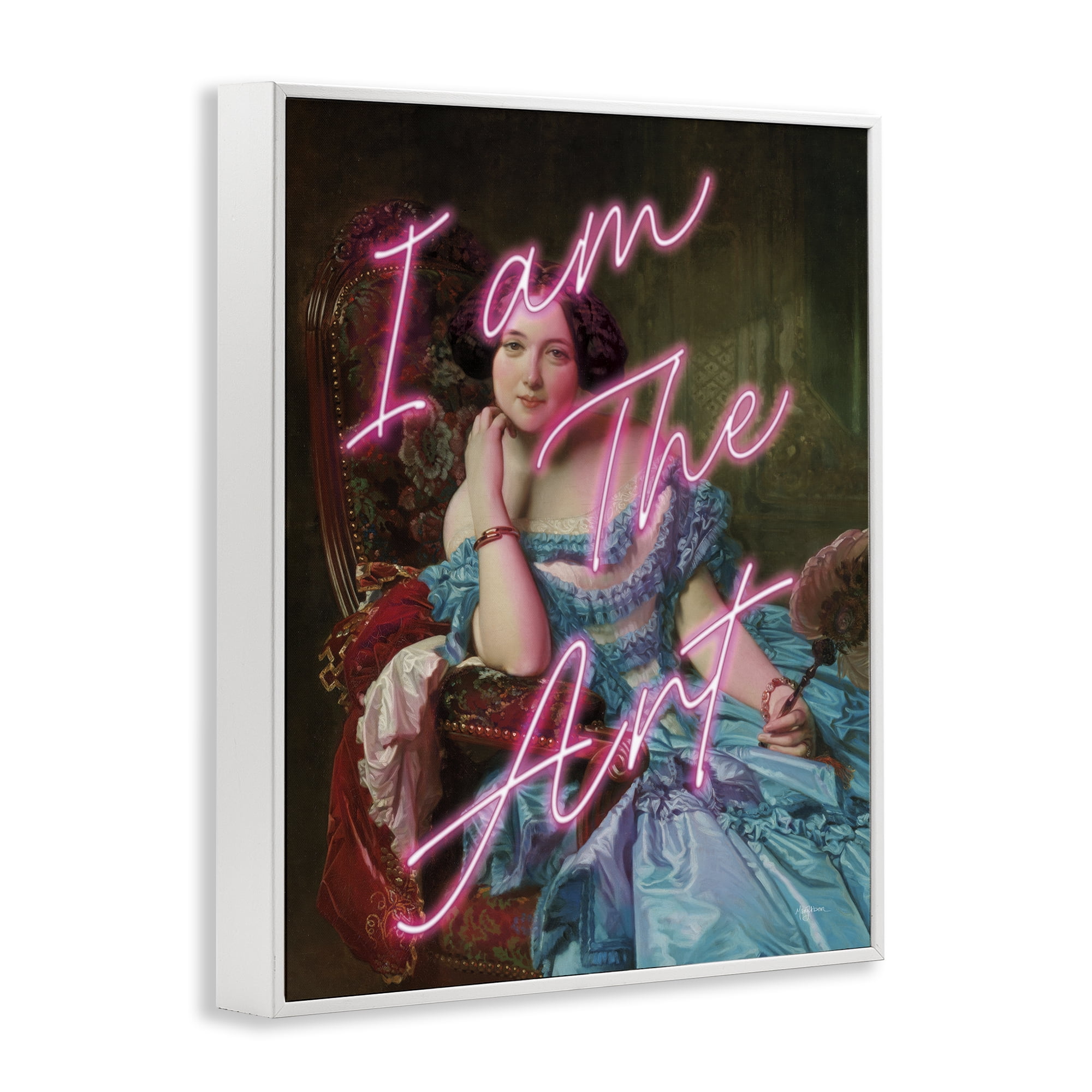 Stupell Industries I Am The Art Portrait White Framed Giclee Art, design by Mary Urban