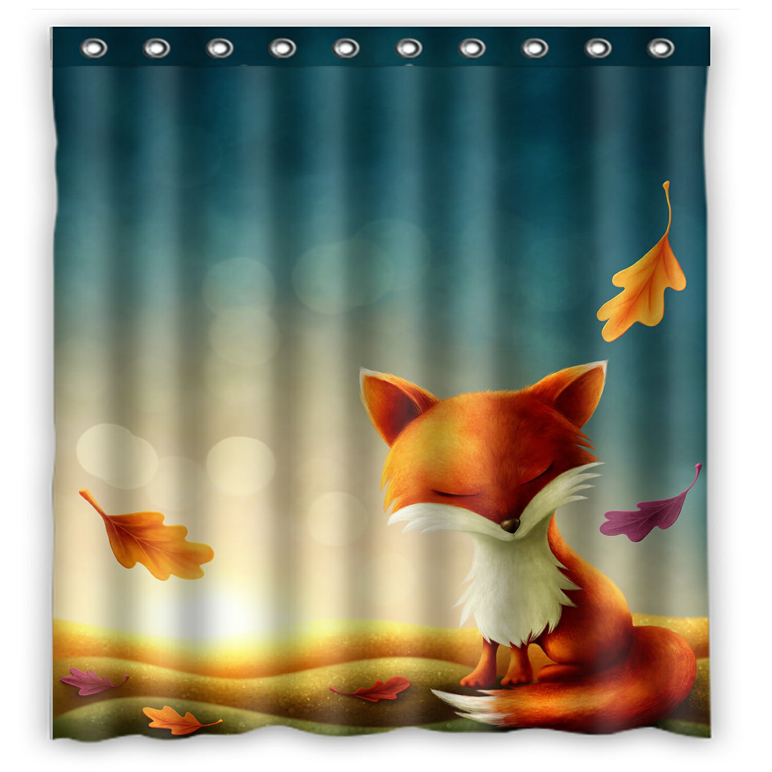 Details about   Fox Shower Curtain Jumping Fox Wild Woodland Print for Bathroom 