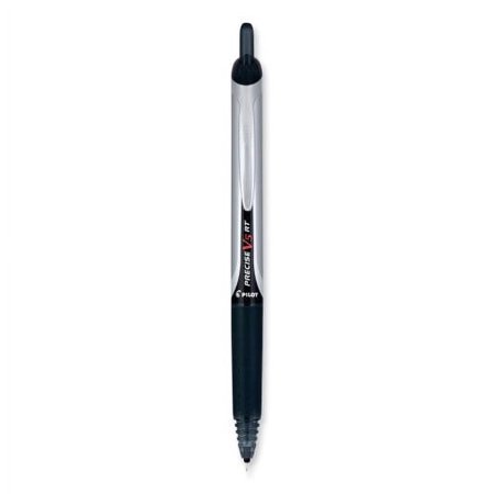 Pilot Precise V5RT Roller Ball Pen, Retractable, Extra-Fine 0.5 mm, Black Ink, Black Barrel, 30/Pack