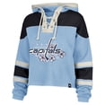 thumbnail image 2 of Women's '47 Alexander Ovechkin Light Blue Washington Capitals Cherry Blossom Superior Lacer Cropped Pullover Hoodie, 2 of 3
