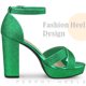 thumbnail image 4 of Sandalias de tacón grueso Perphy Plataforma Brillante Verde 41, 4 of 5