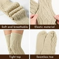 thumbnail image 5 of iOPQO Leg Warmers, Thigh High Stockings, Thick Thigh High Socks, Cable Knit Socks, Thigh High Socks, Khaki One Size, 5 of 8