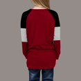 thumbnail image 3 of WhouRiu Big Girl T Shirts Long Sleeve Striped Color Block Tees Children Spring Fall Comfy Tops Red,Sizes 13-14, 3 of 4