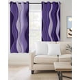 thumbnail image 2 of Purple Ombre Blackout Curtains for Bedroom Living Room Darkening Curtains 96 Inches Long Abstract Art Moire Ocean Waves Window Curtain 2 Panels Set Insulated Window Treatment Grommet Drapes 52"x96", 2 of 9