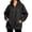Black, variant on Women's Half Zip Denim Hoodie Pullover Jackets Jean Tops Oversized Long Sleeve Hooded Shirts with Front Pocket Casual Fall Outerwear