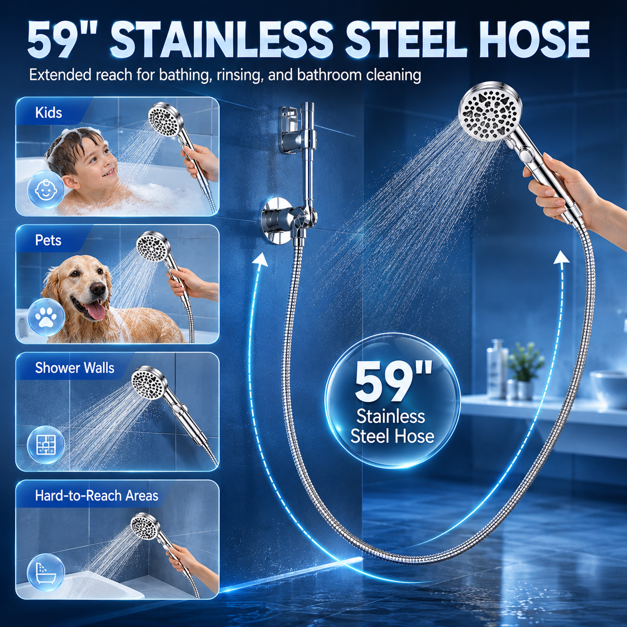 NIUTA 9-Mode High Pressure Shower Head with Handheld photo 2