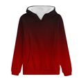 thumbnail image 4 of YUGYXL Womens Casual Long Sleeve Hoodies Trendy Gradient Color Lightweight Hooded Pullover Sweatshirt with Pocket Red L, 4 of 4