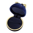 thumbnail image 1 of Joyero de satén pequeño y elegante con lazo para regalo de ceremonia de propuesta diaria azul para colgante, 1 of 9