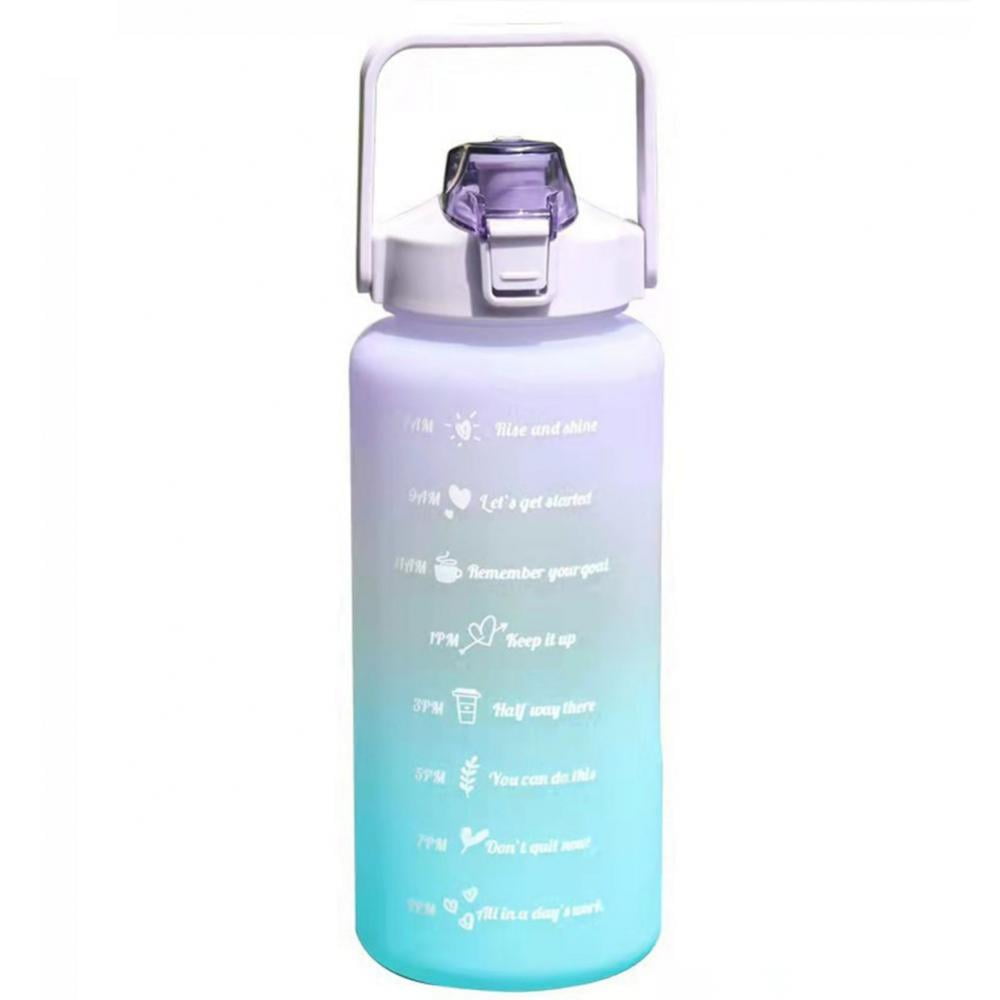 280ml/750ml Leakproof Gradient Color Water Bottle With Time Mark And Straw  - BPA Free For Sports, Fitness, Gym, And Travel - Includes Random Color Lan