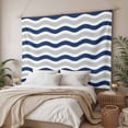 thumbnail image 3 of Navy Blue Grey White Small Tapestry for Bedroom Wall Hanging Tapestry,Abstract Geometric Ocean Wave Stripe Ceiling Backdrop Tapestries Poster Blanket Wall Decor for Teens Room Living Room 23" x 28", 3 of 8