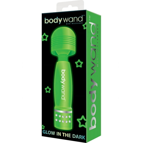 Bodywand Glow in the Dark Mini Personal Massage Wand, Neon Green