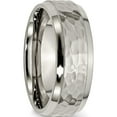 thumbnail image 4 of Titanium Polished And Hammered 8mm Beveled Edge Band (Size 13.5) Made In China tb236-13.5, 4 of 5