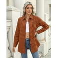 thumbnail image 2 of Zeagoo Plaid Shirts for Women Flannel Long Sleeve Shacket Loose Business Casual Blouses Gingham Button Down Shirts for Fall, 2 of 5