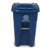 48 Gal. Blue Recycling Container with Wheels and Lid