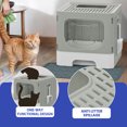 thumbnail image 6 of ModFusion Enclosed Cat Litter Box - Anti-Spill, One-Way Slide-Out Tray, Translucent Door, Gray, 6 of 9