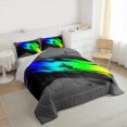 thumbnail image 3 of Homewish Graffiti Splash 2pcs Bedding Comforter Set For Adults Female Men,Abstract Geometric Stripes Twin Comforter Sets,Black Green Blue Breathable Bedding Set,Ultra Soft Home Decor,Reversible, 3 of 8