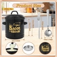 thumbnail image 2 of Bacon Grease Container With Strainer 46oz Large Enamel Grease Saver Retro Fat Container Keeper for Kitchen Fat Storage, 2 of 10