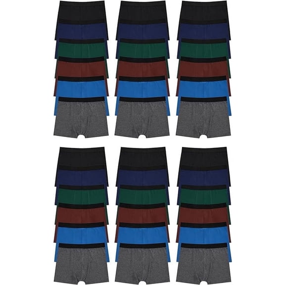BILLIONHATS 36 Pack Of Mens Cotton Boxer Briefs Underwear, Great for Homeless Shelters Donations, Bulk, Assorted Colors