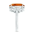 thumbnail image 3 of Rosec Jewels Oval Created Orange Sapphire Solitaire Ring with Diamond for Women - 10X14 mm, 18K White Gold, US 6.50, 3 of 9