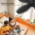 thumbnail image 5 of Low Profile Ceiling Fan With Light, 36" Flush Mount, LED Dimmable, DC Reversible, Remote/APP Control, For Bedroom Indoor/Outdoor Patio, Black, 5 of 9