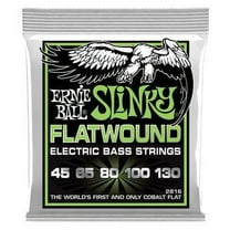 Ernie Ball 2816 Regular Slinky Flatwound Electric Bass Guitar 5-String Set, 45-130