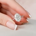 thumbnail image 3 of Silvago Jewel Oval Cut Excellent 2.3 Ct Diamond Ring For Women's - 14K White Gold Plated Ring - Solitaire with Accent Diamond Rings for Women's - Unique Solitaire With Accent Diamond Rings, 3 of 7