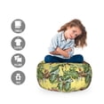 thumbnail image 2 of Watercolor Storage Toy Bag Chair, Leopards in the Jungle Tropical Scene Tree Branches and Leaves, Stuffed Animal Organizer Washable Bag, Large Size, Yellow Green Pale Yellow, by Ambesonne, 2 of 3