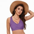 thumbnail image 3 of HCNTES Women's Solid Triangle Bikini Top Sexy Halter String Micro Bathing Suits Tops(XXL,a72-purple), 3 of 9