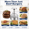 Spring Press Handle Adjustable Stainless Steel Burger Press, 4.5 Inch Hamburger Patty Maker ...
