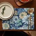 thumbnail image 4 of Pioneer Flower Floral Print Pattern Summer Placemats Table Placemats Set Of 6-Linen Kitchen Washable Placemats Table Mats 12x18 Inch Non-Slip Heat Resistant, 4 of 5