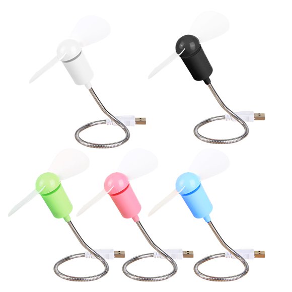 5 Pcs Petit Ventilateur USB Mini Ventilateur Flexionnel Ventilateur Feuille Ventilateur de Refroidissement pour Ordinateur Portable (Couleur Aléatoire)