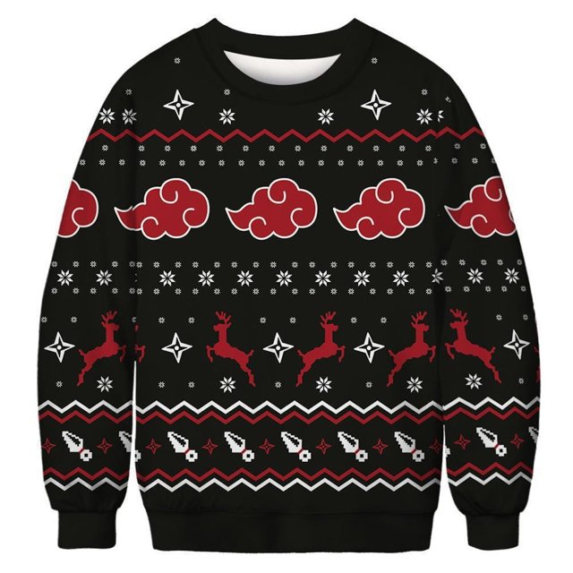 WILLBEST Chandails en Molleton pour Hommes Automne et Hiver Tendance Décontractée Pull Imprimé de Noël Col Rond à Capuche