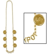 Beistle Jackpot Beads Necklace 36" Gold 50567