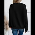 thumbnail image 4 of Sudadera de Cuello en V para Mujer, Larga, Estilo Jersey Negro XXL, 4 of 5