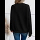thumbnail image 4 of Sudadera de Cuello en V para Mujer, Larga, Estilo Jersey Negro L, 4 of 5